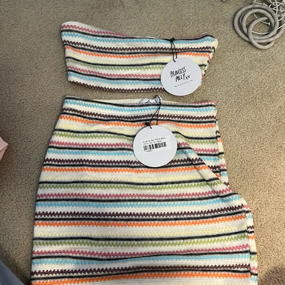 Princess Polly, mini skirt and tube top set